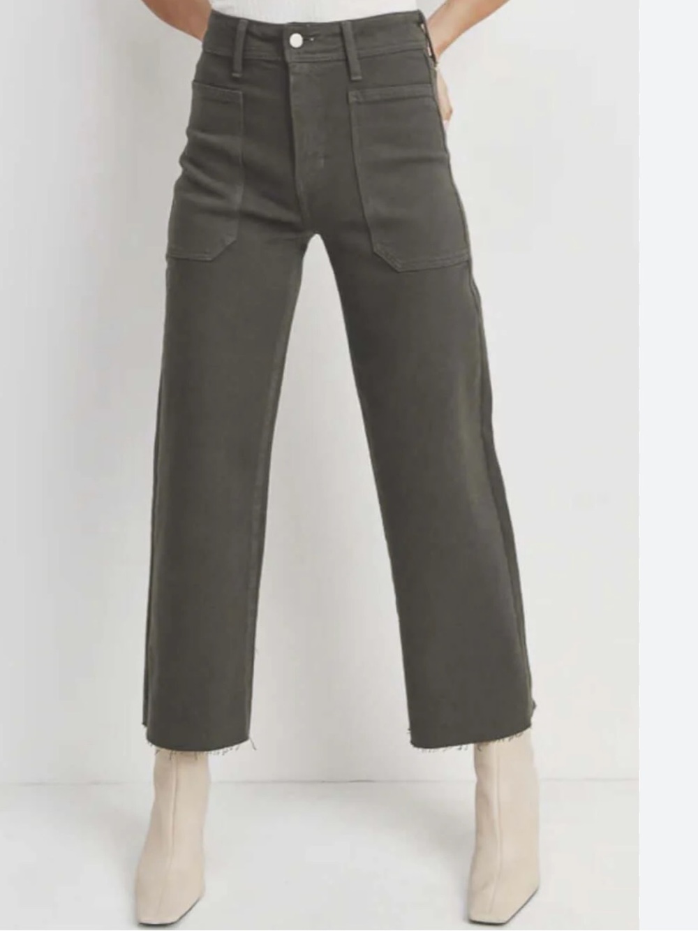 Just Black Olive Green Denim Pants